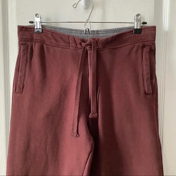 Roots Sweatpants Straight Leg Track Pants  Fleece Joggers Burgundy Size XS - Picture 5 of 16